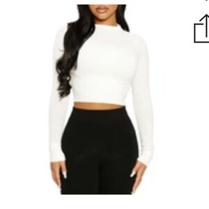 cropped white long sleeve (capsule wardrobe piece)